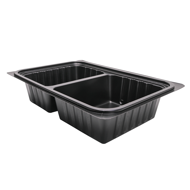 BOPS cover black square two grid fast food box